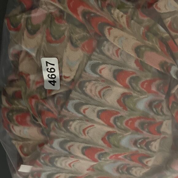 Free People Lucky Shirt Womens XS Canyon Combo Mesh Sheer Ruched Boho Indie - Picture 16 of 16